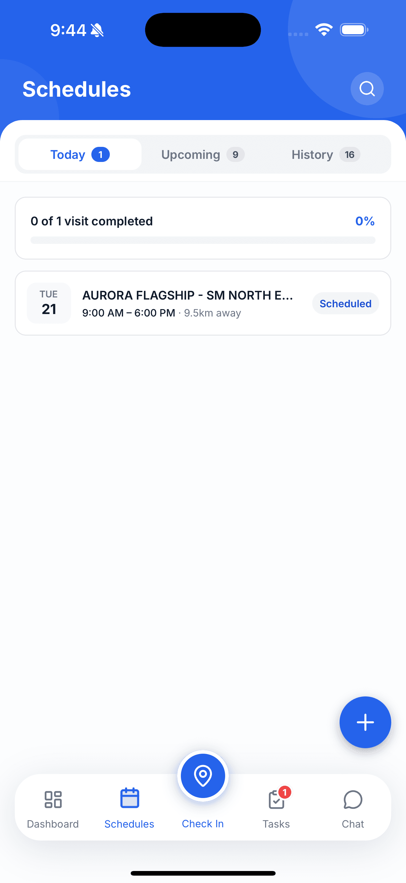 CASI+ app screen